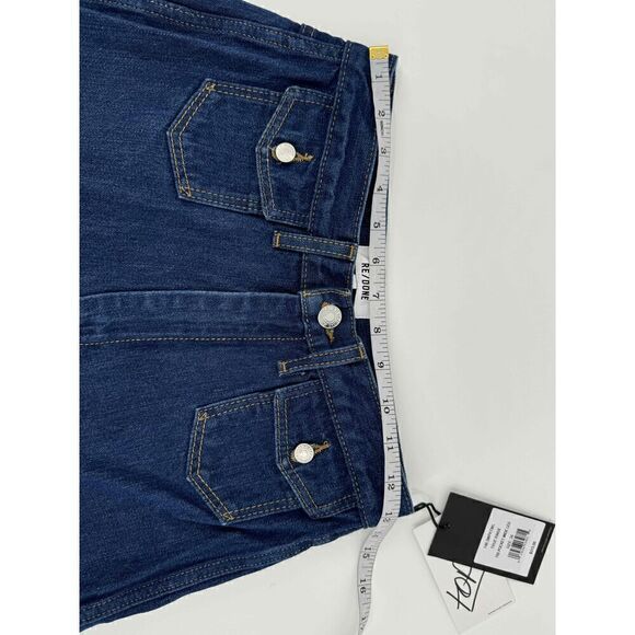 RE/DONE 70S Pocket Wide Leg Blue High Waisted Bootcut Denim Jeans Womens Size 26 - Picture 5 of 6